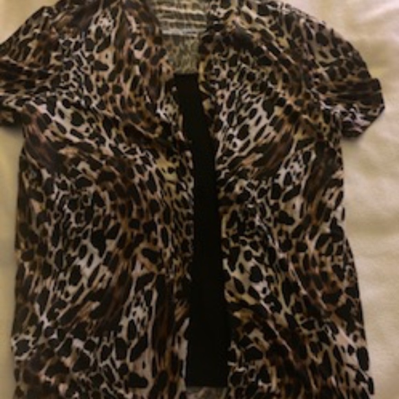 Laura Scott Tops - Womens Two Piece attached black camisole to blouse